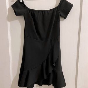 Off the Shoulder Ruffle Mini Dress
